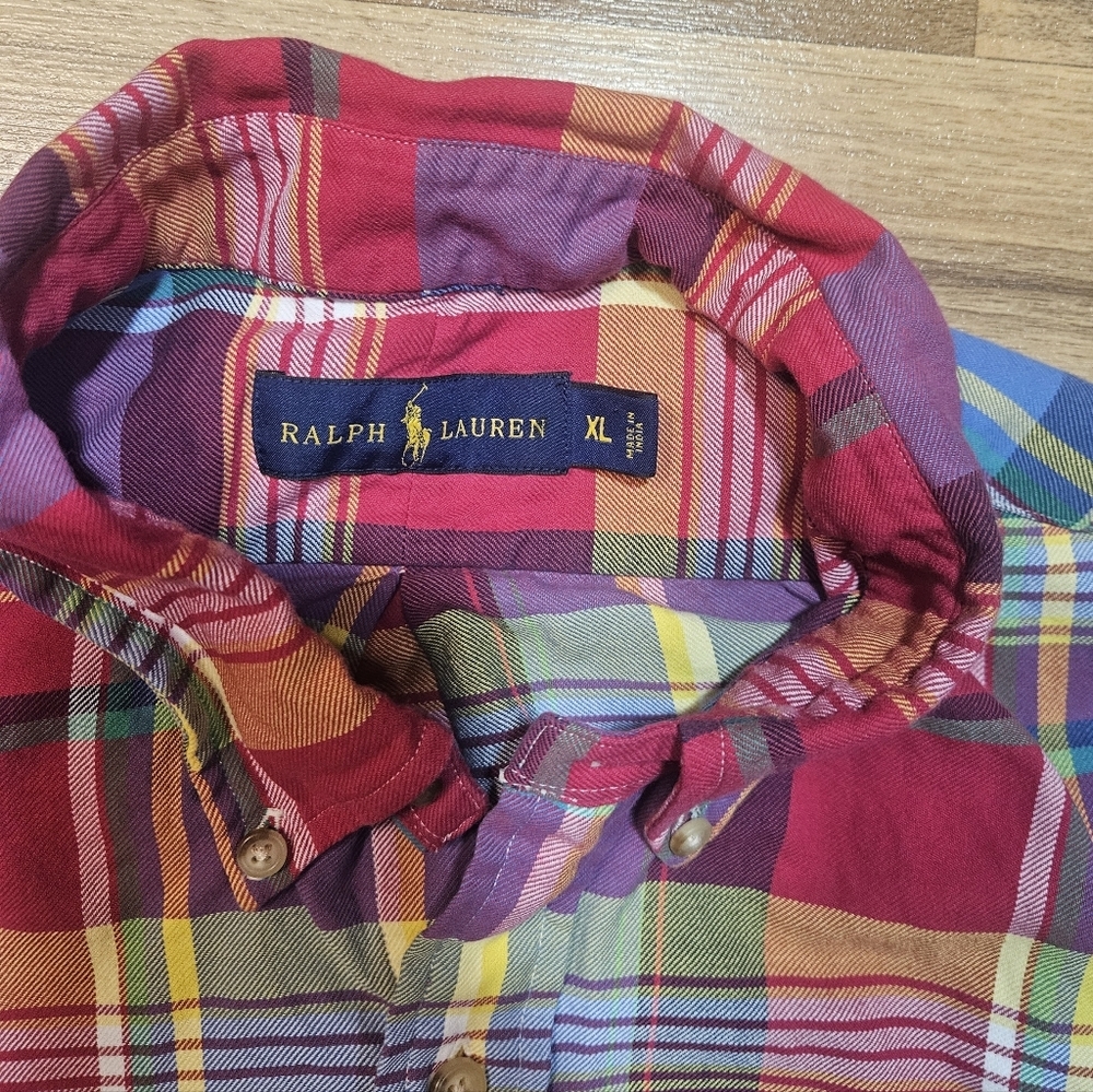 Ralph Lauren Plaid Button Down Shirt Men’s XL - Picture 4 of 8